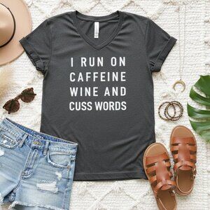 Buckeye Lake Winery "Caffeine, Wine, & Cuss Words" Tee